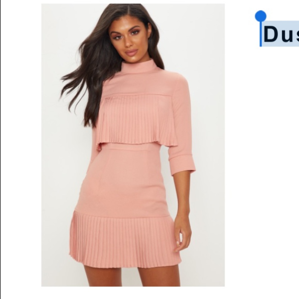 Dusty Pink pleated dress